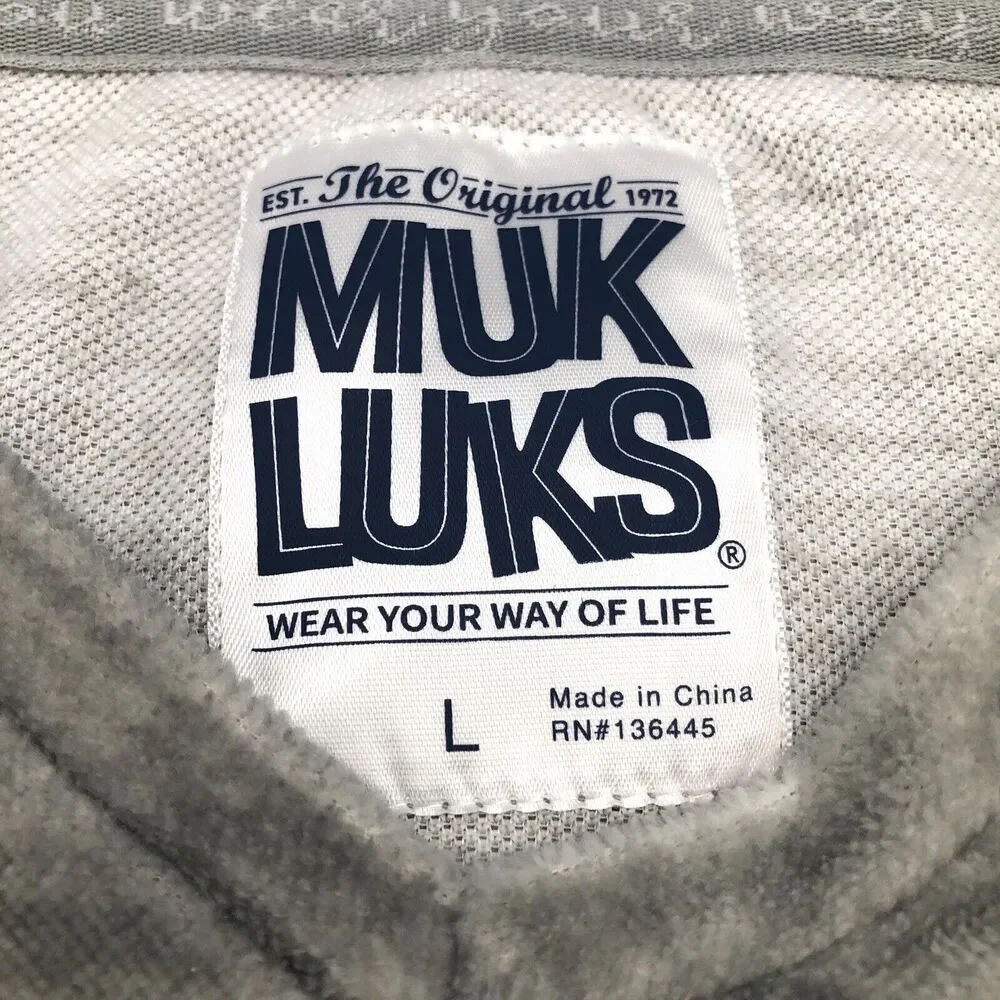 Muk Luks Pullover Nightgown Sleepshirt Marled Gray Size Large Ruffled Hem